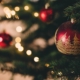 Christmas ball hanging on a Christmas tree